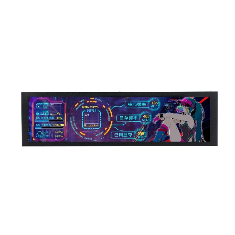 8.8 Inch computer case secondary screen portable strip monitoring touch AIDA64 monitor