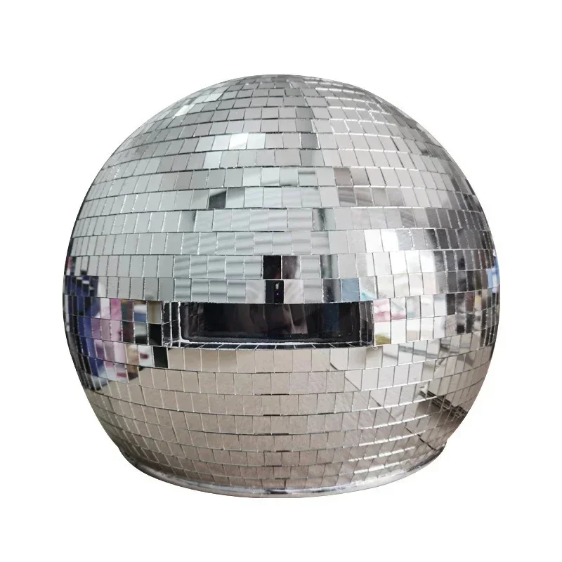 30/40cm Mirrored Glass Reflective Helmet Disco Mask Prop Performers DJs Night Show Stage Cosplay Club Party Silver Mosaic Gift view 2