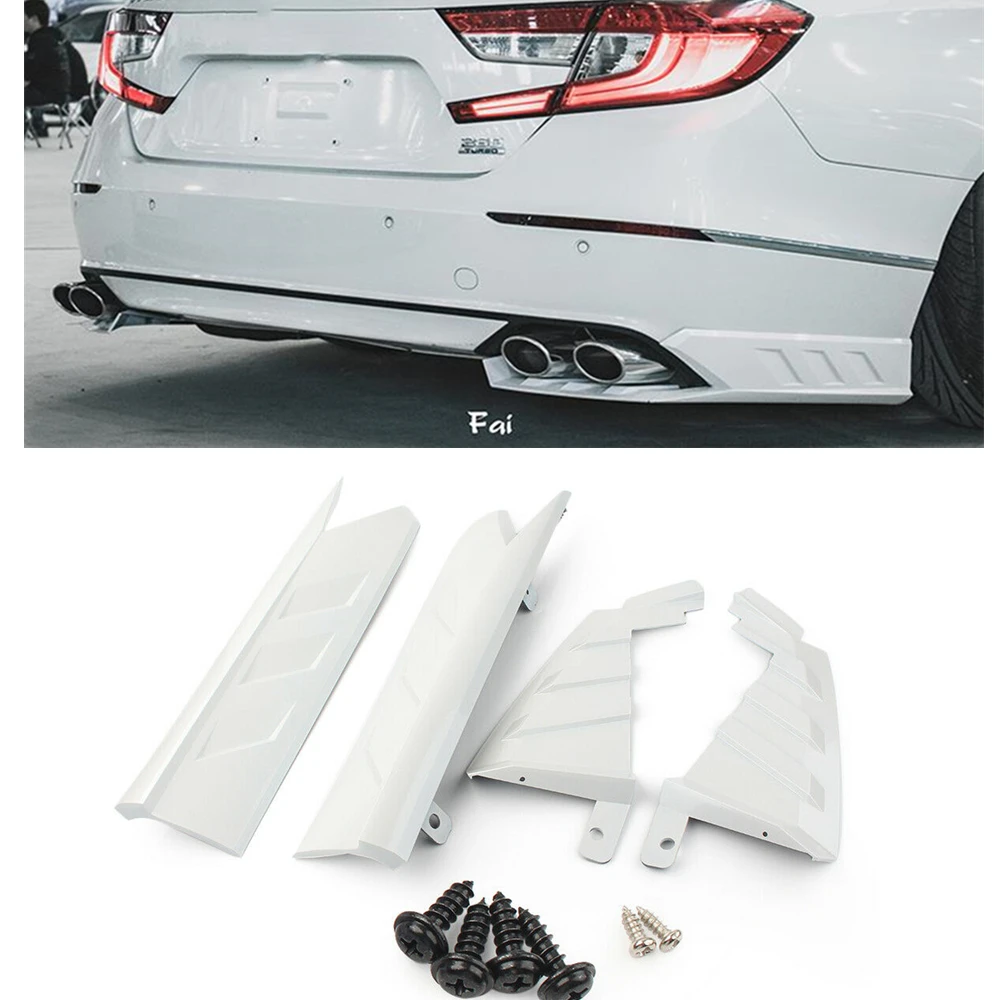 

AKASAKA Rear Bumper Side Cover Trim For Honda Accord 10th 2018 2019 White Car Diffuser Corner Guard Canard Spoiler Splitter Lip