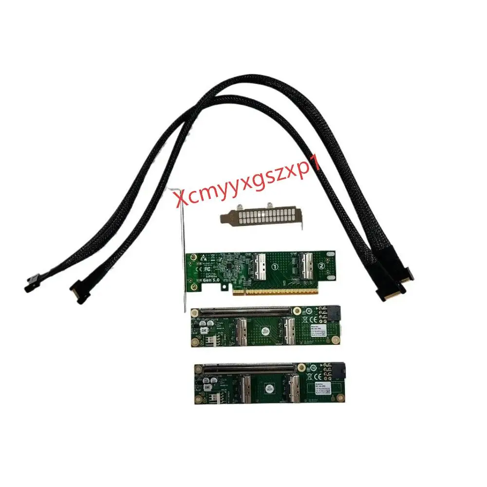 PCI-e 4.0 X16 to SFF-TA-1016 X8 MCIO Bifurcation Adapter Riser Card 75CM cable
