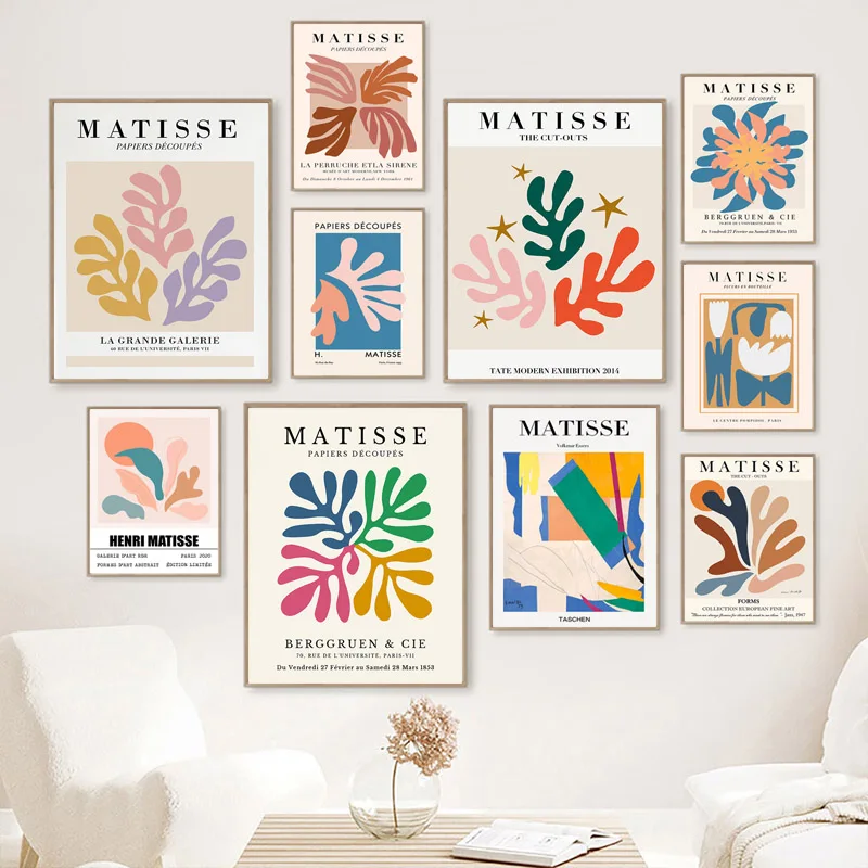 Matisse Poster Coral Leaves Flowers Abstract Plant Canvas Painting Nordic Room Wall Art Prints Picture For Hoom Decoration