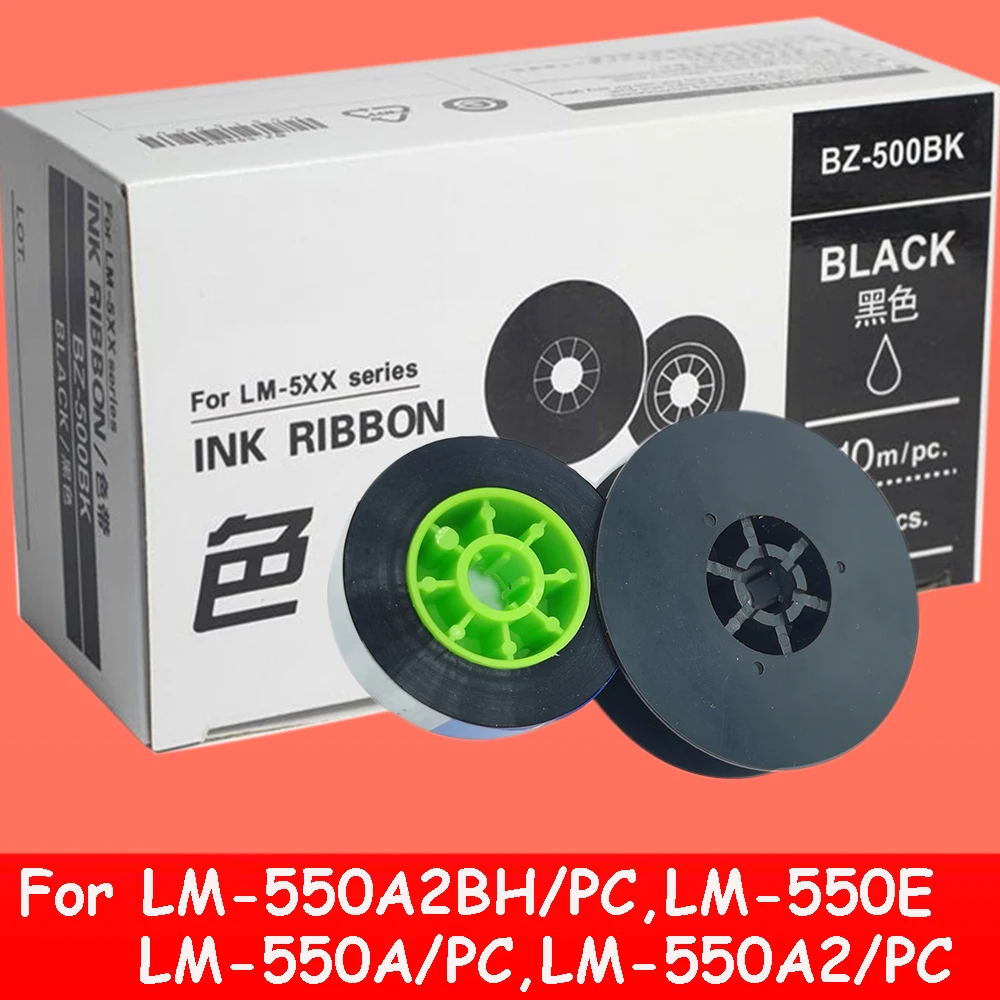 Mixed batch INK Ribbon BZ-500BK(Compatible) Black MAX Typewriter Cartridge For Tube Printer LM-550A/PC, LM-550E, LM-550A2BH/PC