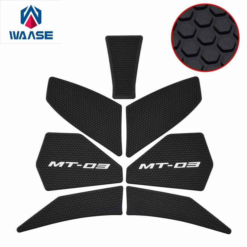 waase For Yamaha MT-03 MT03 2020 2021 2022 2023 2024 Tank Pad Protector Sticker Decal Gas Knee Grip Tank Traction Pad Side