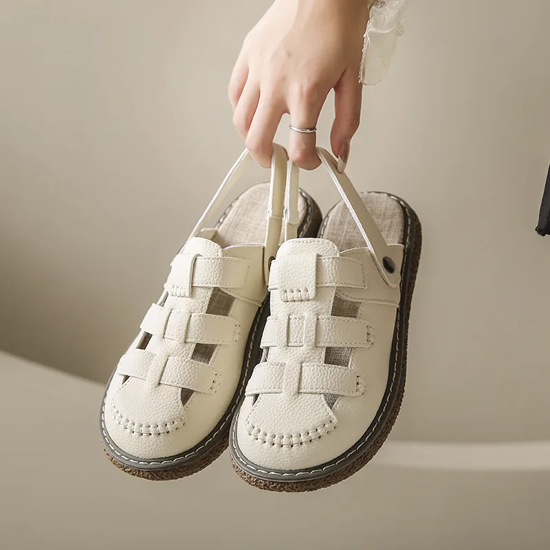 

New Summer Fashionable New Women's Shoes High-quality Flats Women's Sandals Perforated Shoes Slippers Two Pairs for One Shoe