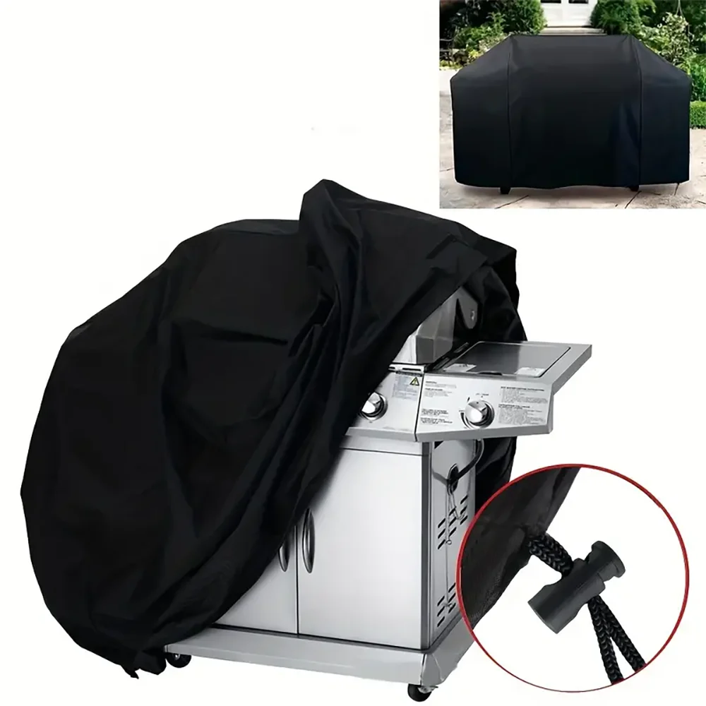 BBQ Cover Outdoor Dust Waterproof Weber Heavy Duty Grill Cover Rain Protective Outdoor Barbecue Cover Round