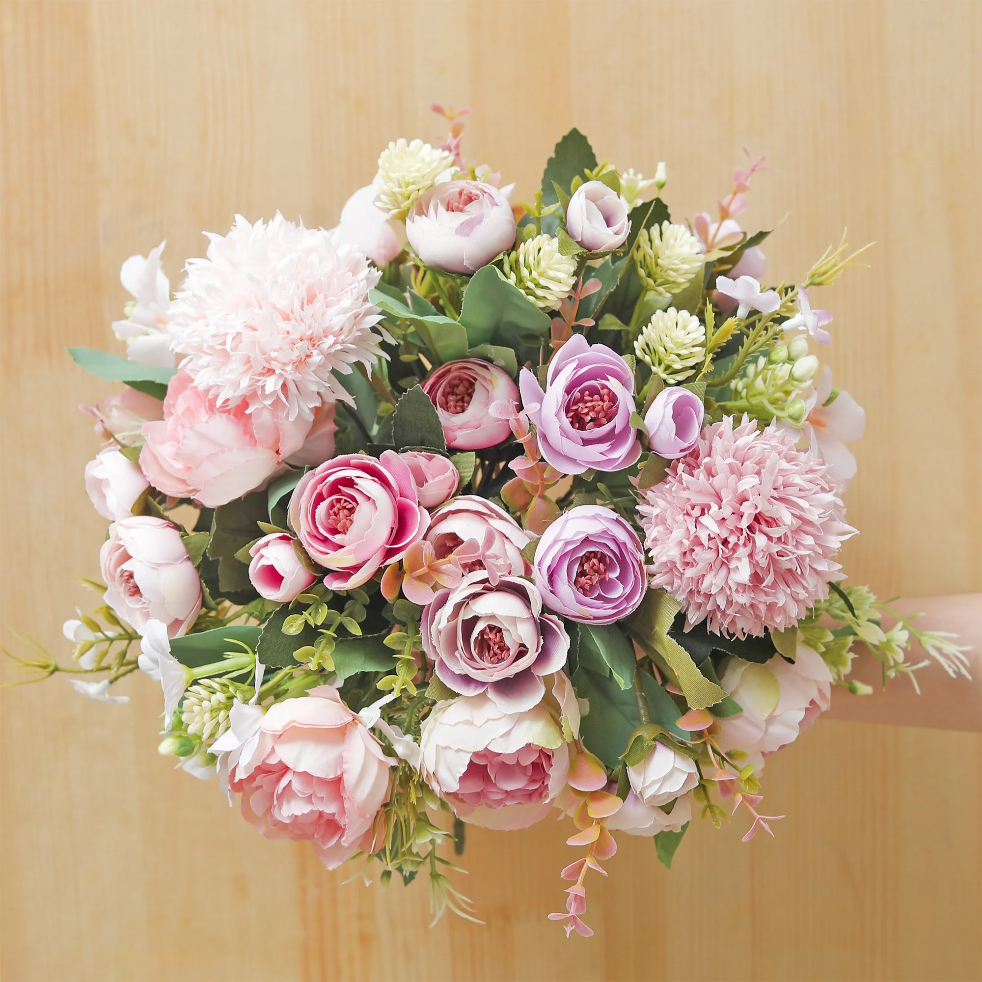 30 cm Seide Pfingstrose Bouquet Hochwertige Künstliche Blütenknospen Hochzeit Bräute Dekoration Luxus Wohnzimmer Ornament Rose Geschenk