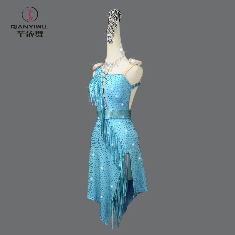 Latin Dance Practice Wear Clothes Womens Dress Girl Tassel Costume Competition Party Samba Ballroom Sexy Match Evening Line suit