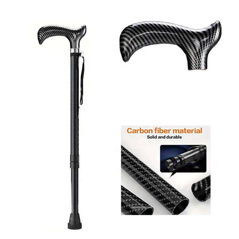 Ultralight Carbon Fiber Non-slip Walking Sticks Adjustable Telescopic Lightweight Trekking Poles