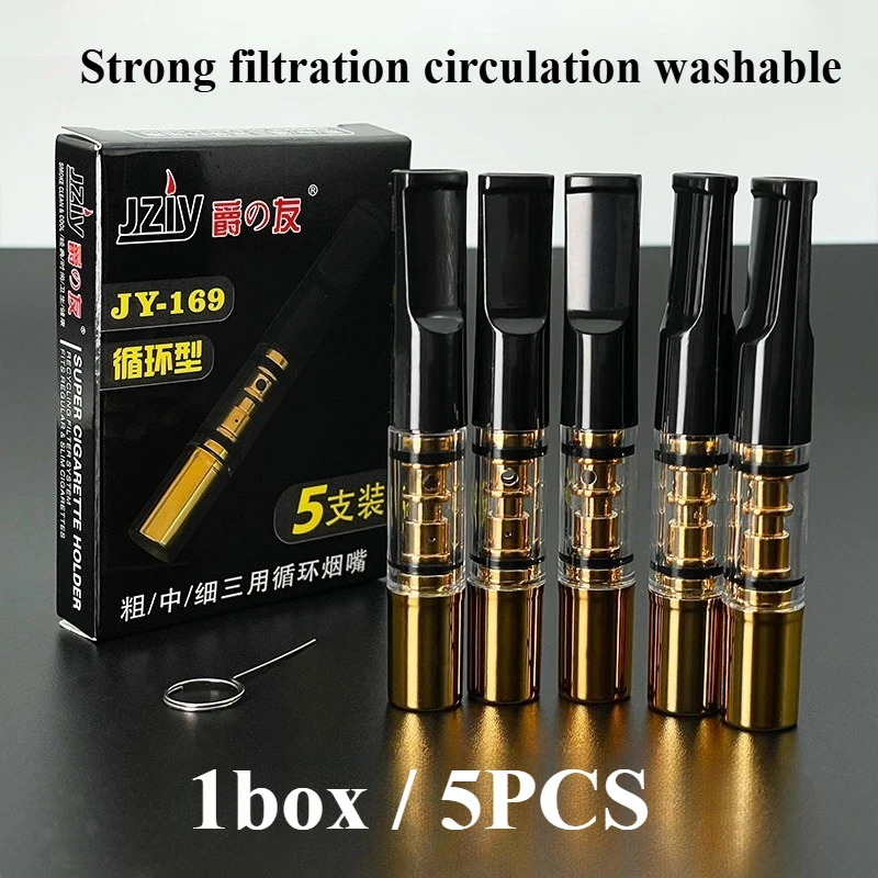 Precio al por mayor: 25 filtros de cigarrillos lavables para cigarrillos gruesos, medianos y delgados, boquilla con filtración de alquitrán, mini filtro de humo.