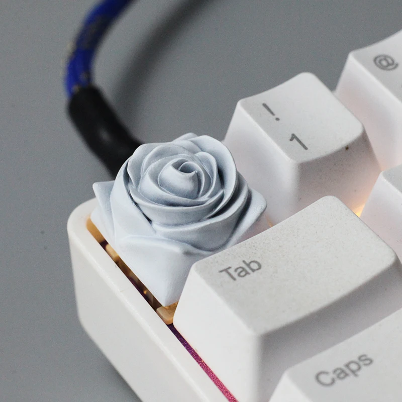 Imagem -05 - Rose Resina Keycaps para Cross Switch Teclado Gaming Mecânico Handmade Keycaps Personalizados Função Zona Esc f 3d