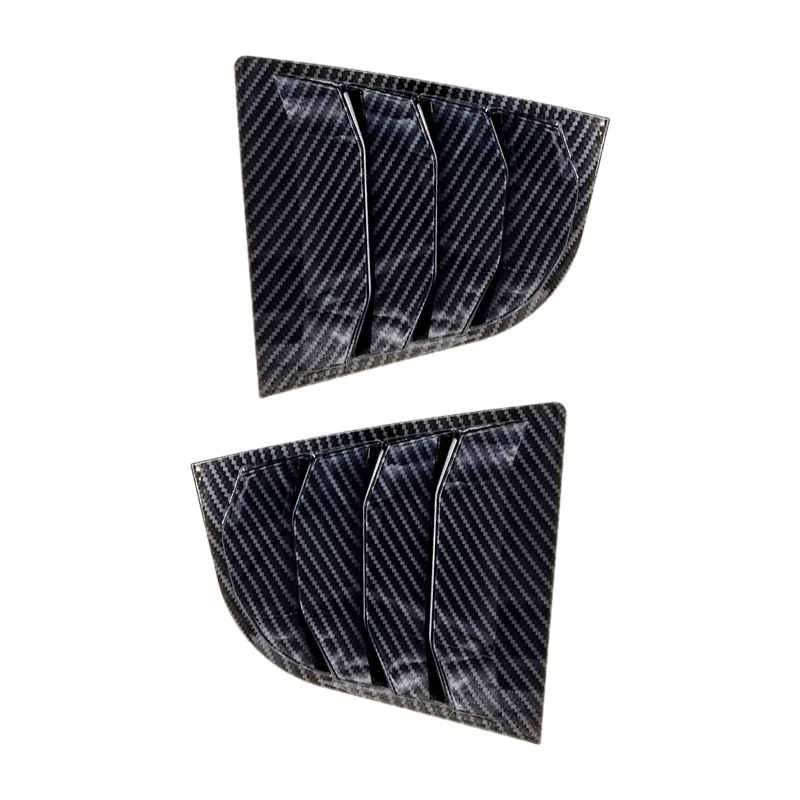 1 Pair Car Rear Left Right Side Window Vent Scoop Louver Cover Fit For Kia K3 Forte 2014 2015 2016 2017 2018 Carbon Fiber Style