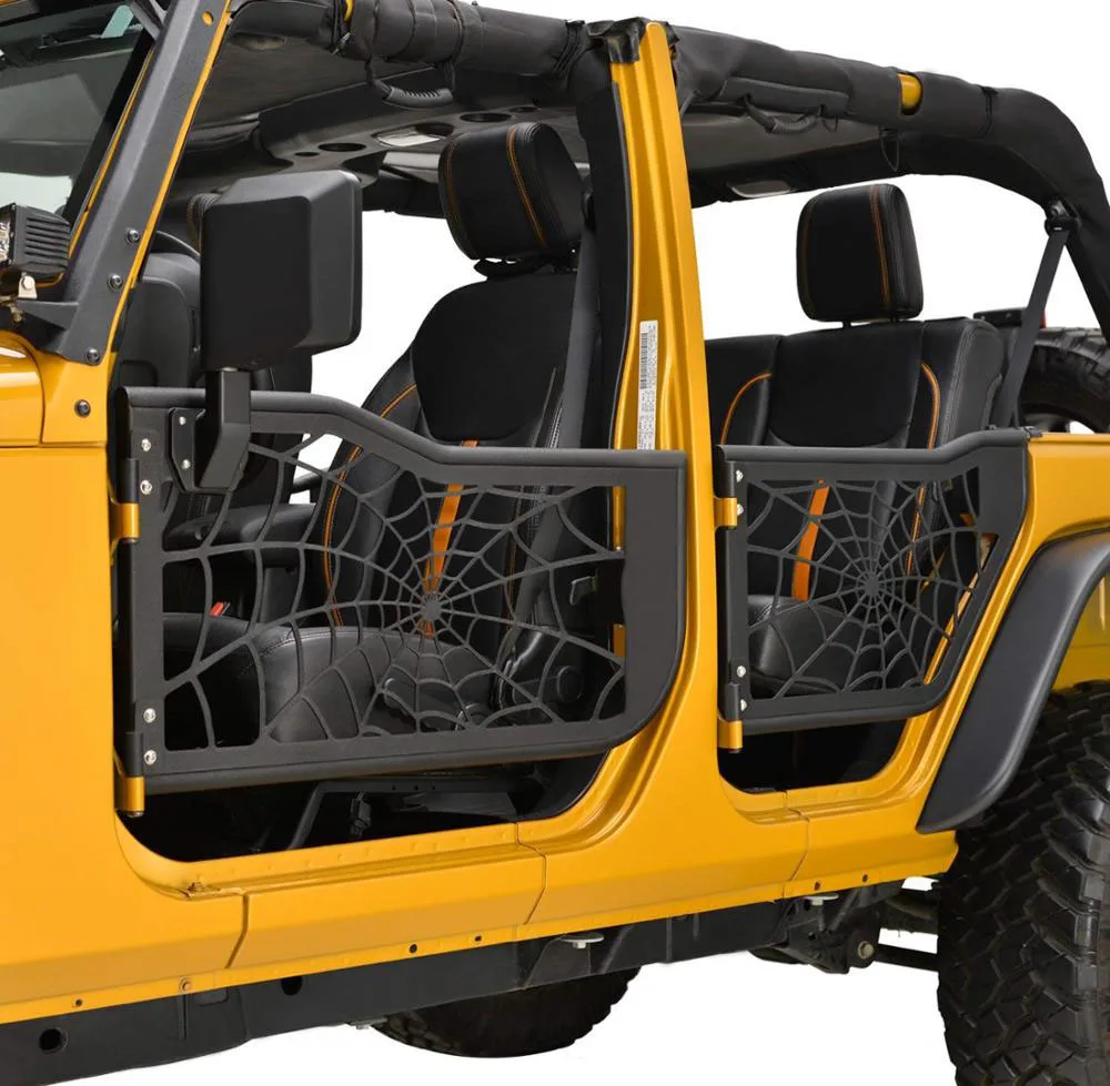 Tubular Poison Spyder Web Half Door with Side View Mirror Fit for 07-18 Jeep Wrangler JK 4