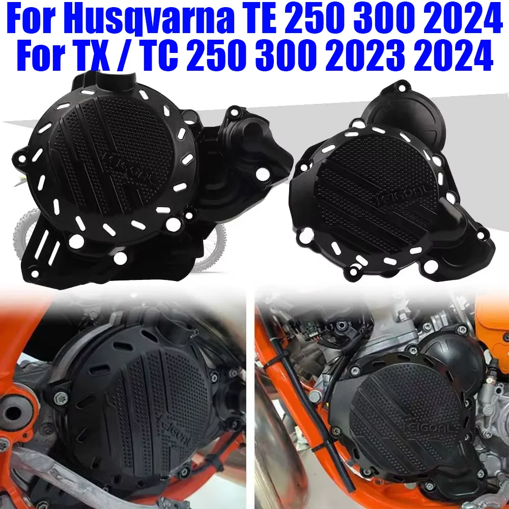 

Motorcycle Accessories Ignition Clutch Cover Engine Guard Protector For Husqvarna 300 250 TE 2024 TE300i 250 300 TX TC 2023 2024