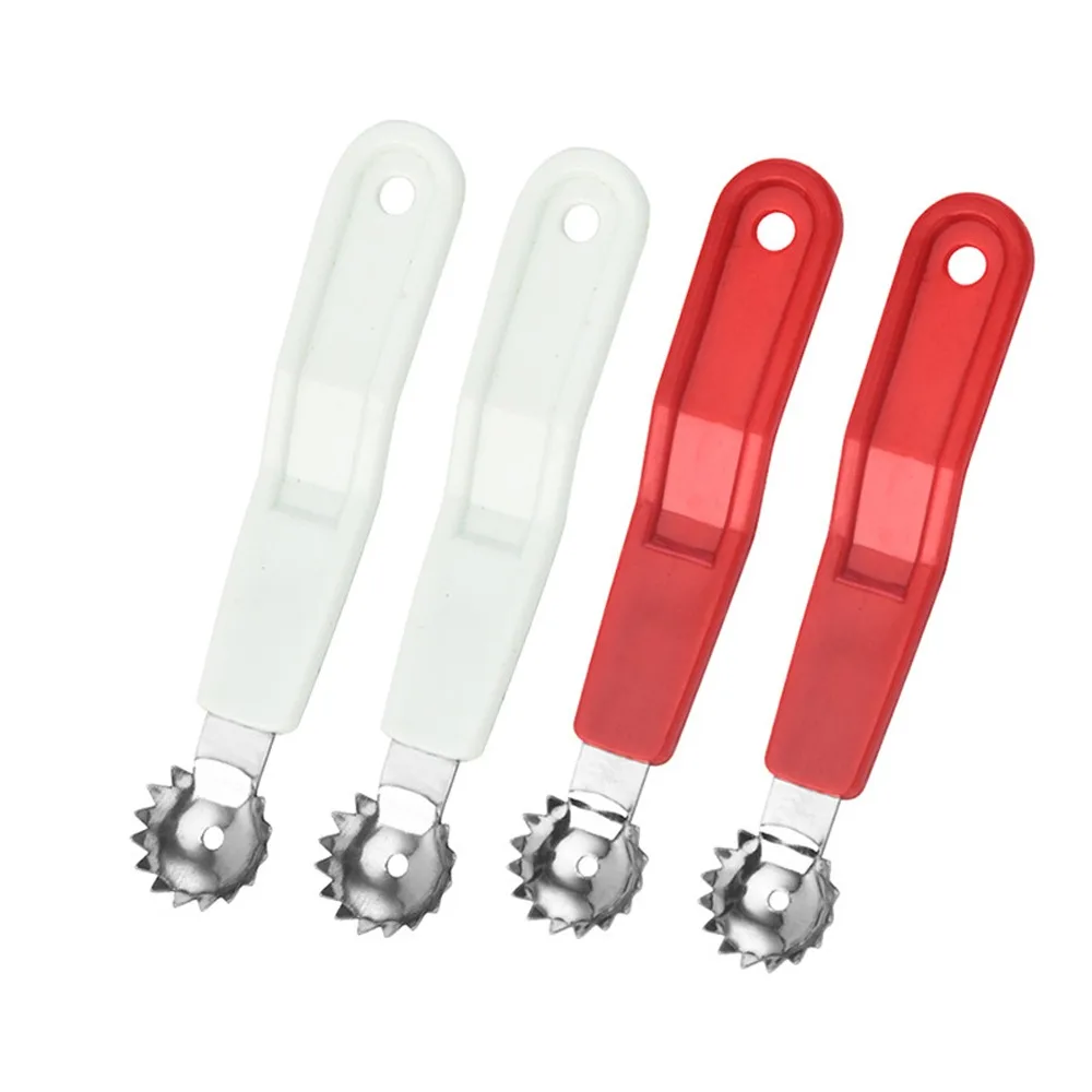 

4pcs Stainless Steel Fruit Corer Tool Plastic Handle with Hole Vegetable Corer Portable Easily Remove Tomato Stem Remover