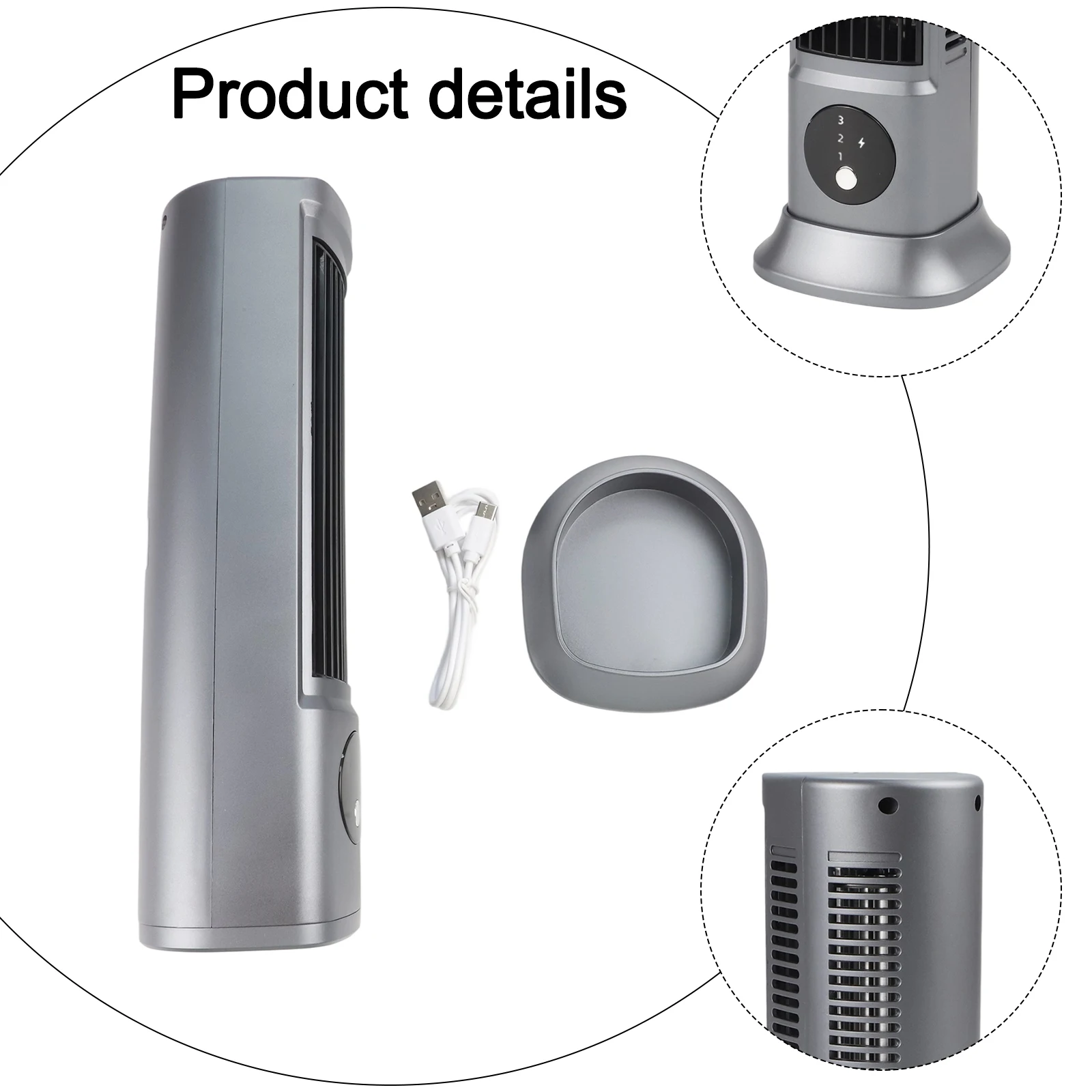 Portable Air Conditioning Fan with 3 Speeds Digital Monitor Rechargeable Battery for Quiet and Efficient Cooling