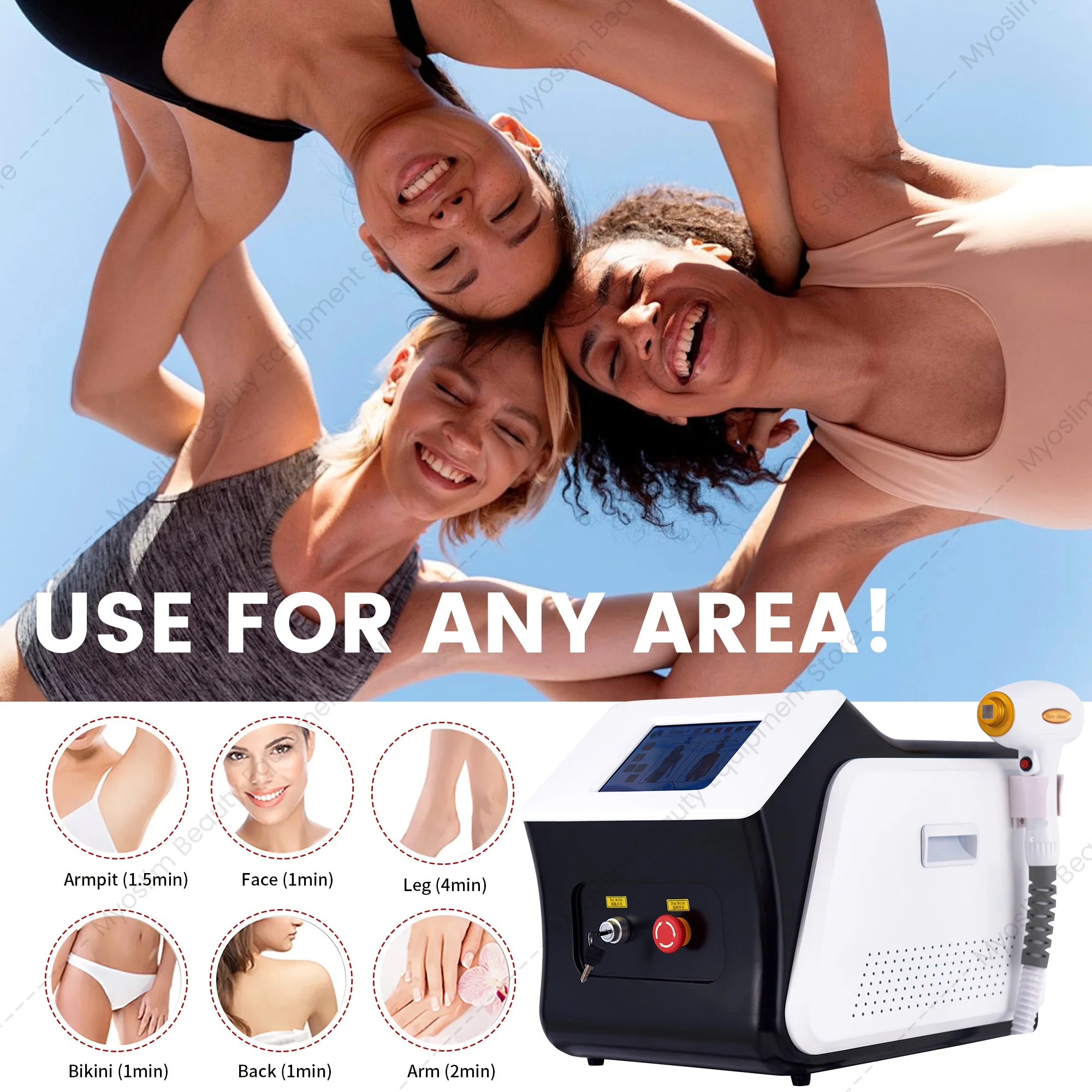 808nm Diode Laser Hair Removal All Wave Band Equipment Permanent Painless Non invasive Permanent Cooling Head Painless