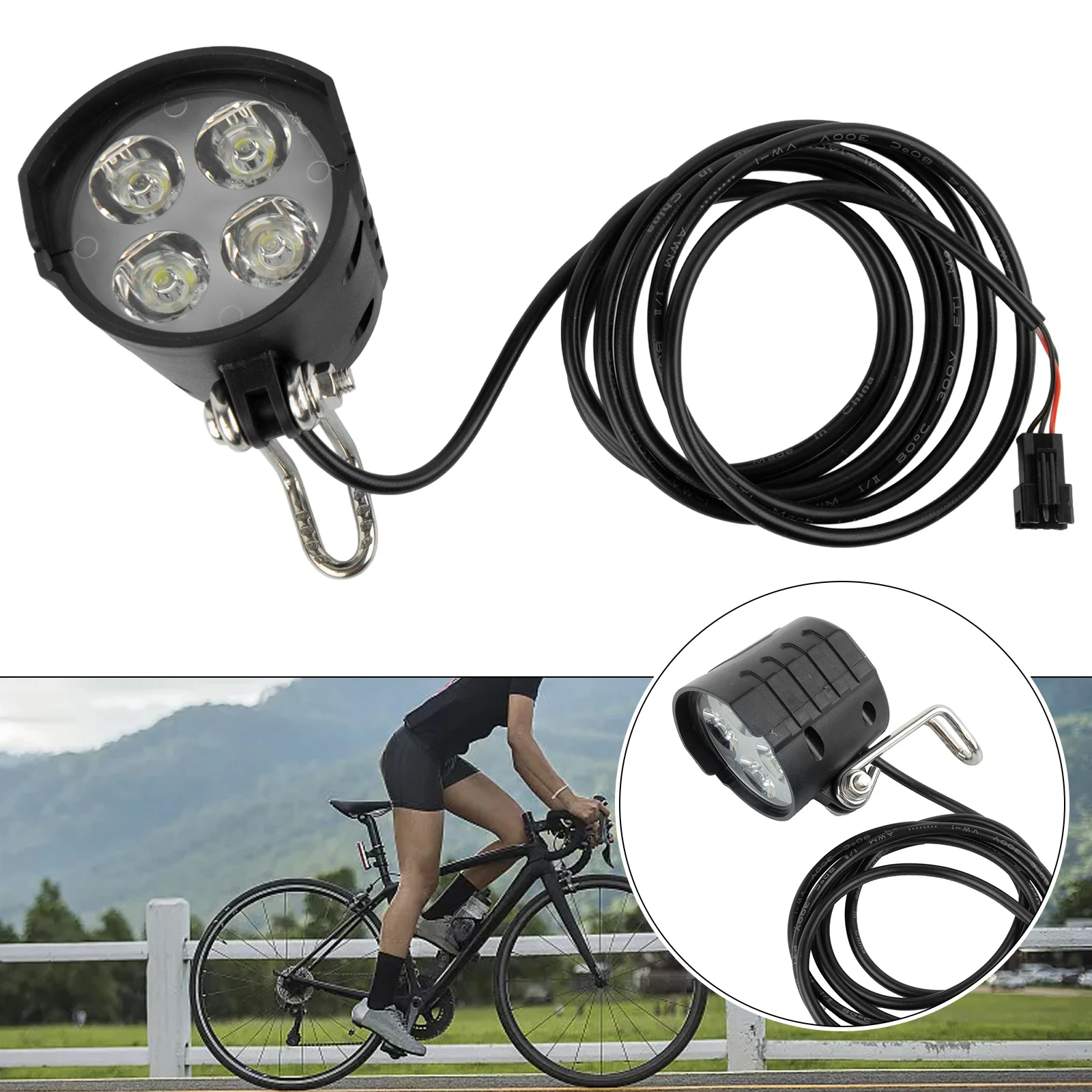 Electric Bicycle Headlight Front Wheel Light For BAFANG Motor Stylish and Waterproof 12W eBike Headlight with Horn