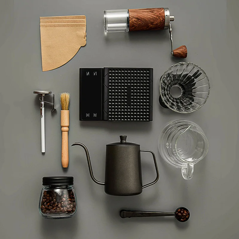 Outdoor Portable Pour Over Coffee Gift Box Household American Brewing Tools Full Combo Gift Coffee Pot Kit