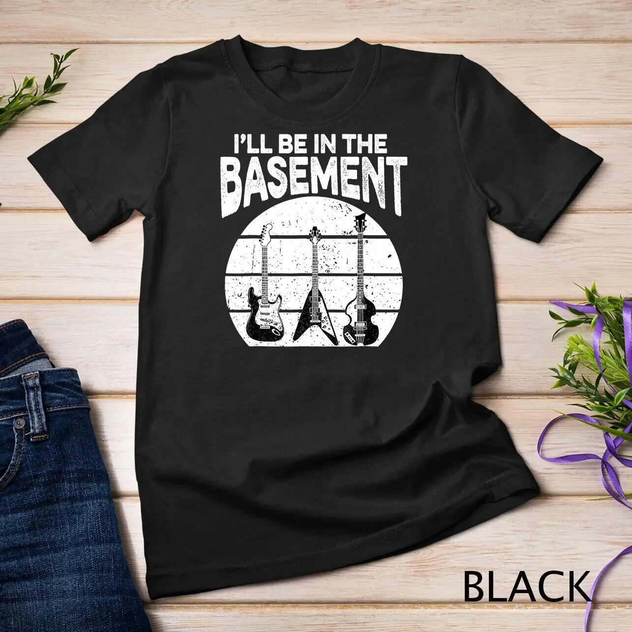 I'll Be In The Basement Shirt Funny Guitar Bass Guitar Lover Unisex T-shirt