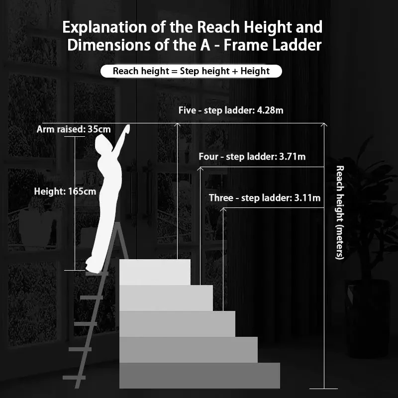 

Non-Slip 3 Step Folding Ladder Aluminum Alloy Herringbone Wide Platform for Household Outdoor Working