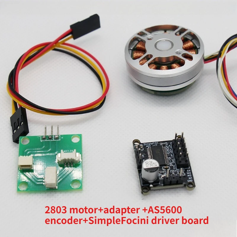 Thin Three-phase DC Brushless Hollow Shaft Motor 2803 FOC Pan-tilt Motor with AS5600 Encoder-