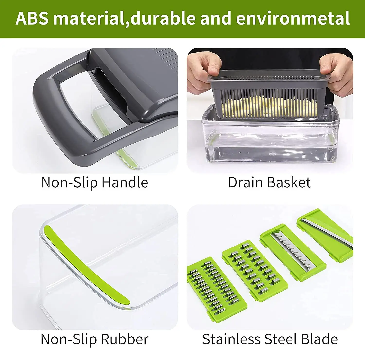 14 in 1 Multifunctional Vegetable Chopper Handle Food Grate Food Chopper Vegetable Slicer Dicer Cut Kitchen Items cocina