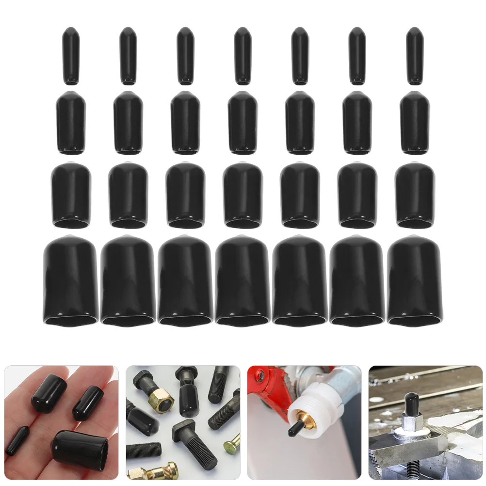 80pcs Screw Thread Protector Rubber End Caps Furniture Metal Tubing Post Cover Round Plugs Hardware Ideal Home Safety Easy