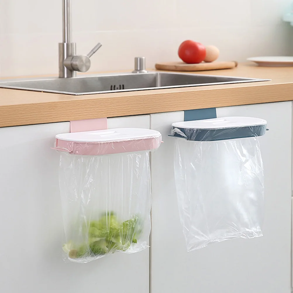 

2Pcs Kitchen Trash Bag Holders Hanging Garbage Bag Racks Easy Use Storage Solutions Kitchen Trash Bin Rack