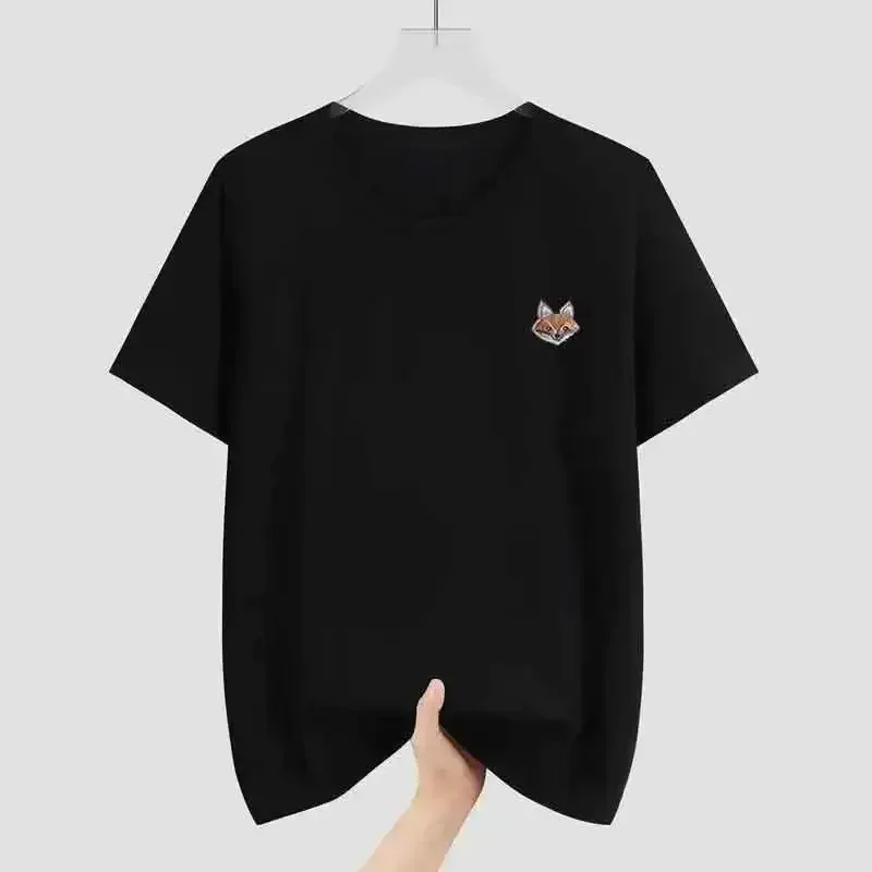New print Summer French Fashion Brand Printed Fox Star Self Summer Cotton Shirt Girls Short Sleeve Shirt Luxury Loose Shirt Tops
