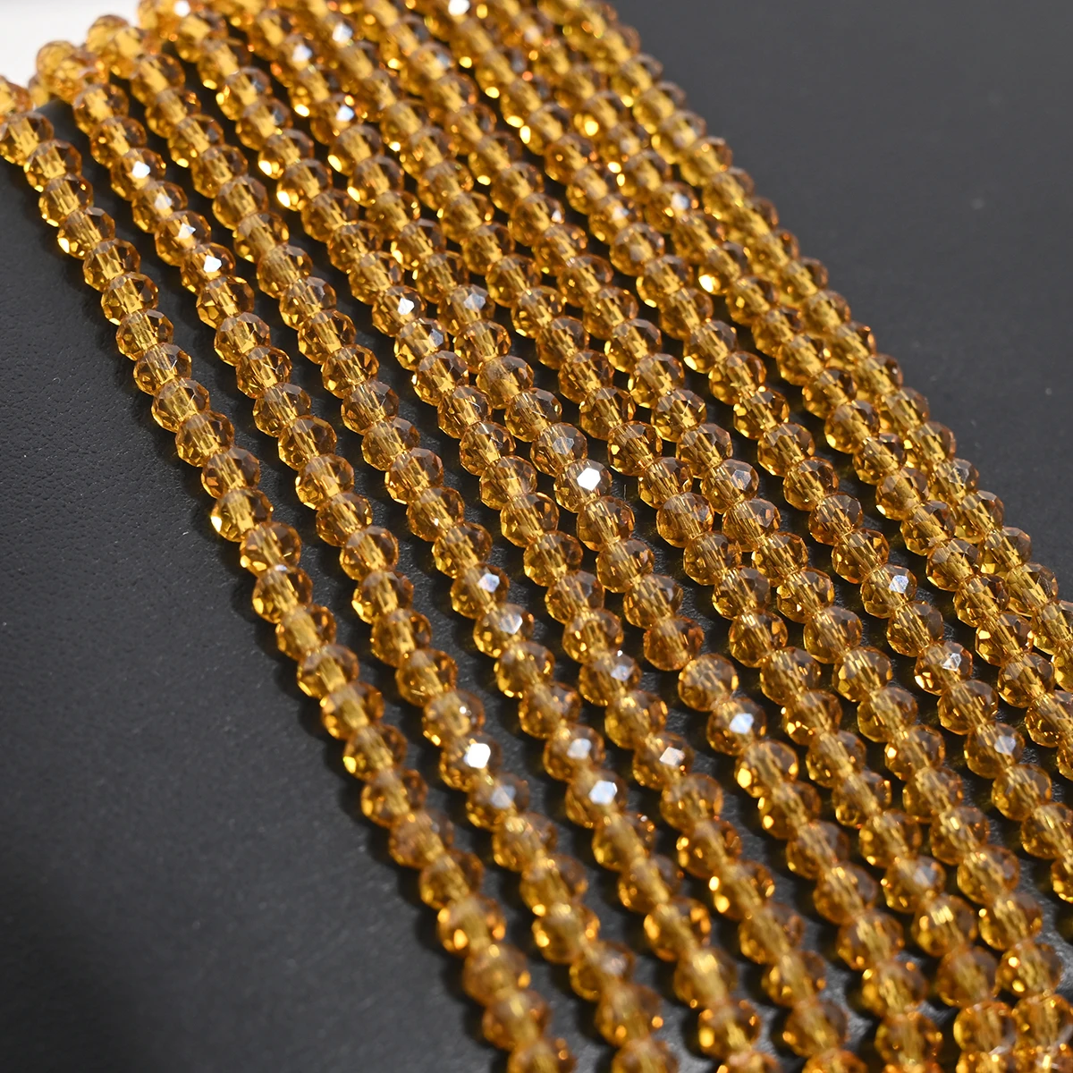 110 Stuks 4MM Kunstmatige Kristallen Glazen Kralen Platte Ronde Helder Facet Losse Spacer Bead voor Sieraden Maken DIY Armband ketting