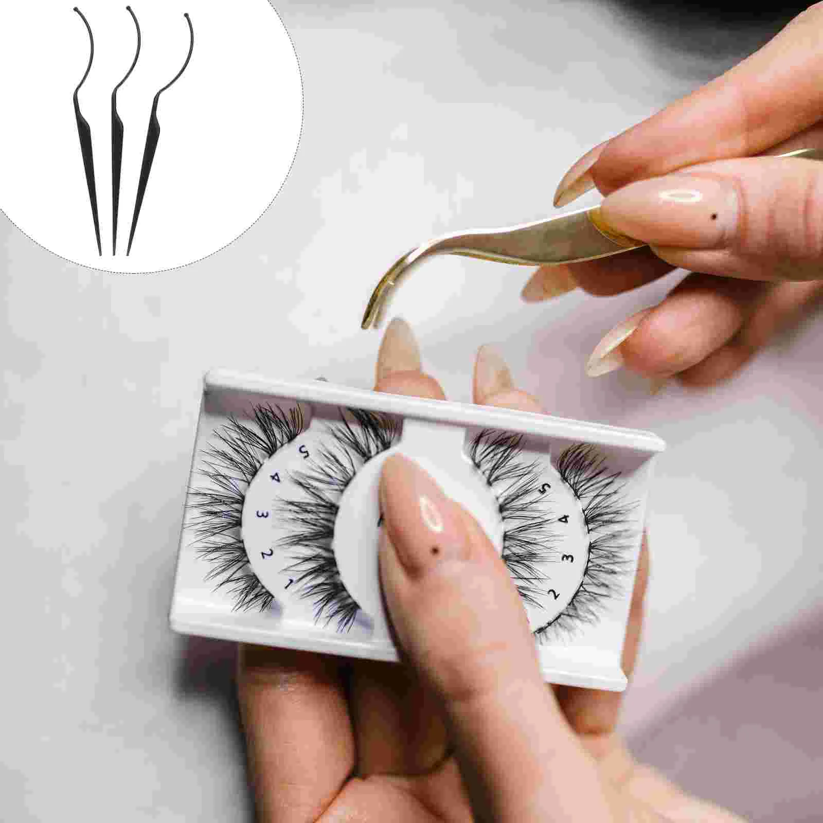 6 Pcs Fake Eyelashes Display Stand Applicator for False Extensions Holder Salon Accessories