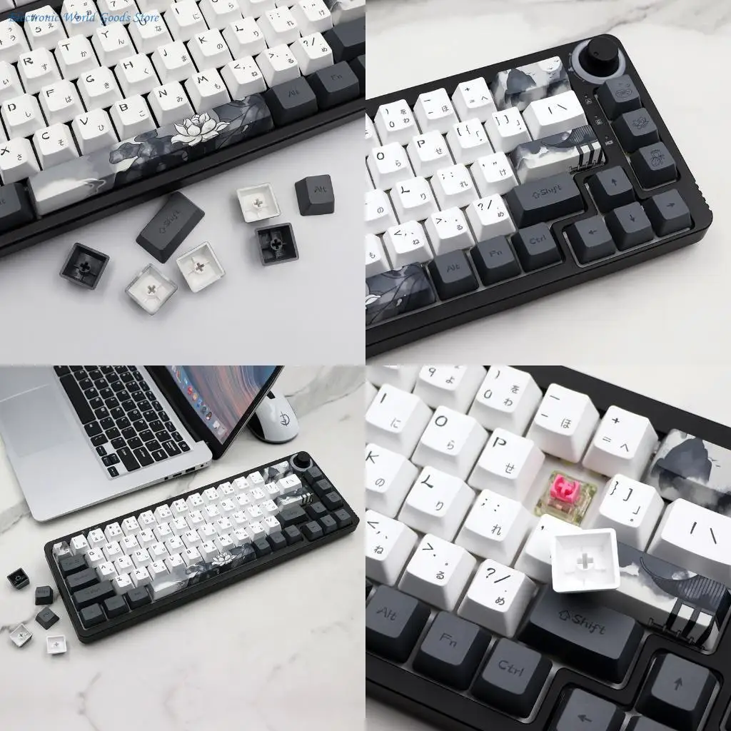 

A3PD 140 Keys Lotus for Key Caps Japanese PBT Dye Subbed OEM Profile Keycaps For MX Switches Mechanical Keyboard Keycap S