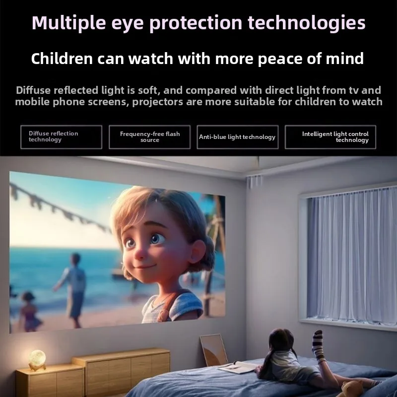 Projector ultra high definition daytime home bedroom wall bluetooth mobile phone screen projection smart home theater