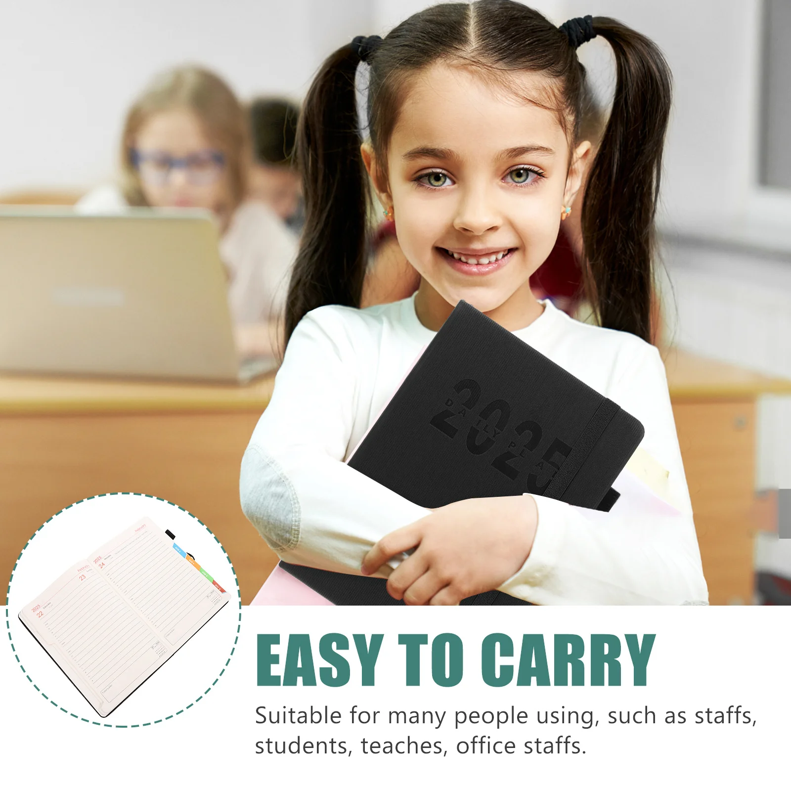 2025 مخطط شهري أسبوعي جدول الأعمال المفكرة جدول كتاب منظم للطلاب المحترفين المسافرين الكتابة اليومية #3