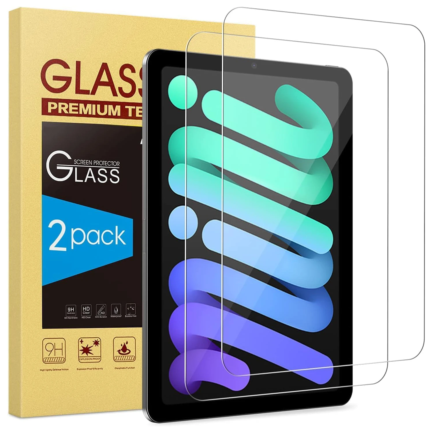 2pcs 9H Tempered Glass For iPad Mini 6 7 (A17 Pro) 8.3'' 2021 2024 A2995 Clear Screen Protector Anti Scratch Protective Film