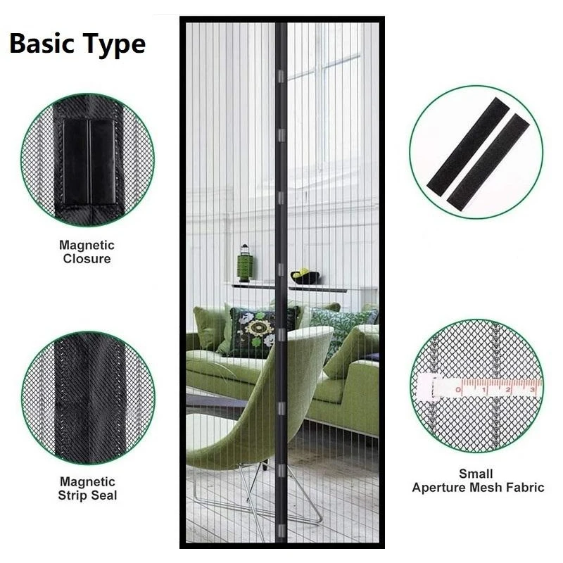 Hands-free Summer Magnetic Mosquito Net Door Screen Mesh Automatic Closing Anti Mosquito Insect Fly Bug Door Kitchen Curtain