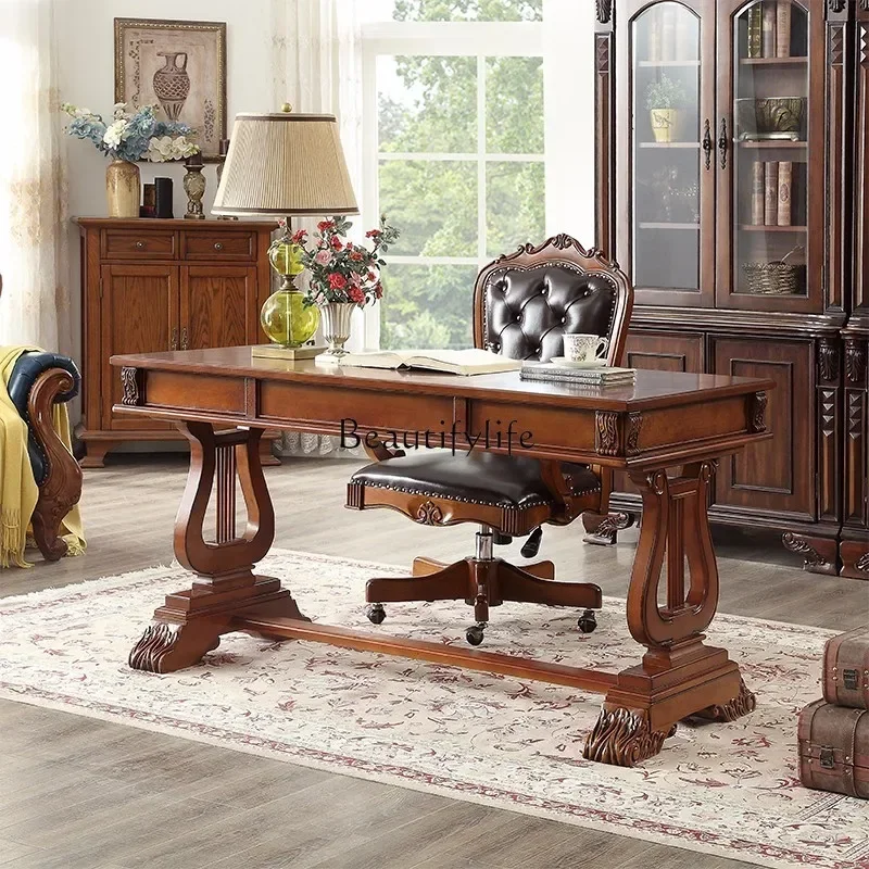 

ls 04American country desk all solid wood European desk