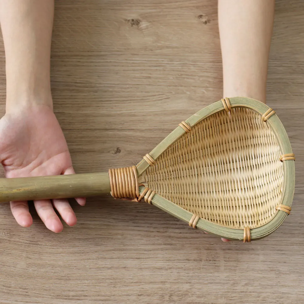 

Bamboo Colander Spoon High Quality Kitchen Noodle Filtering Ladle Reusable Woven Strainer Safe Material Ergonomic Handle