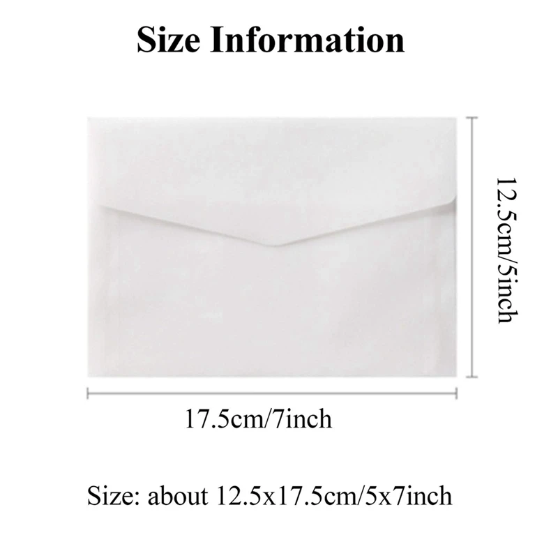 50PCS Blank Envelope Translucent Paper Envelopes Set Letter Vintage Invitation Envelopes For Cards