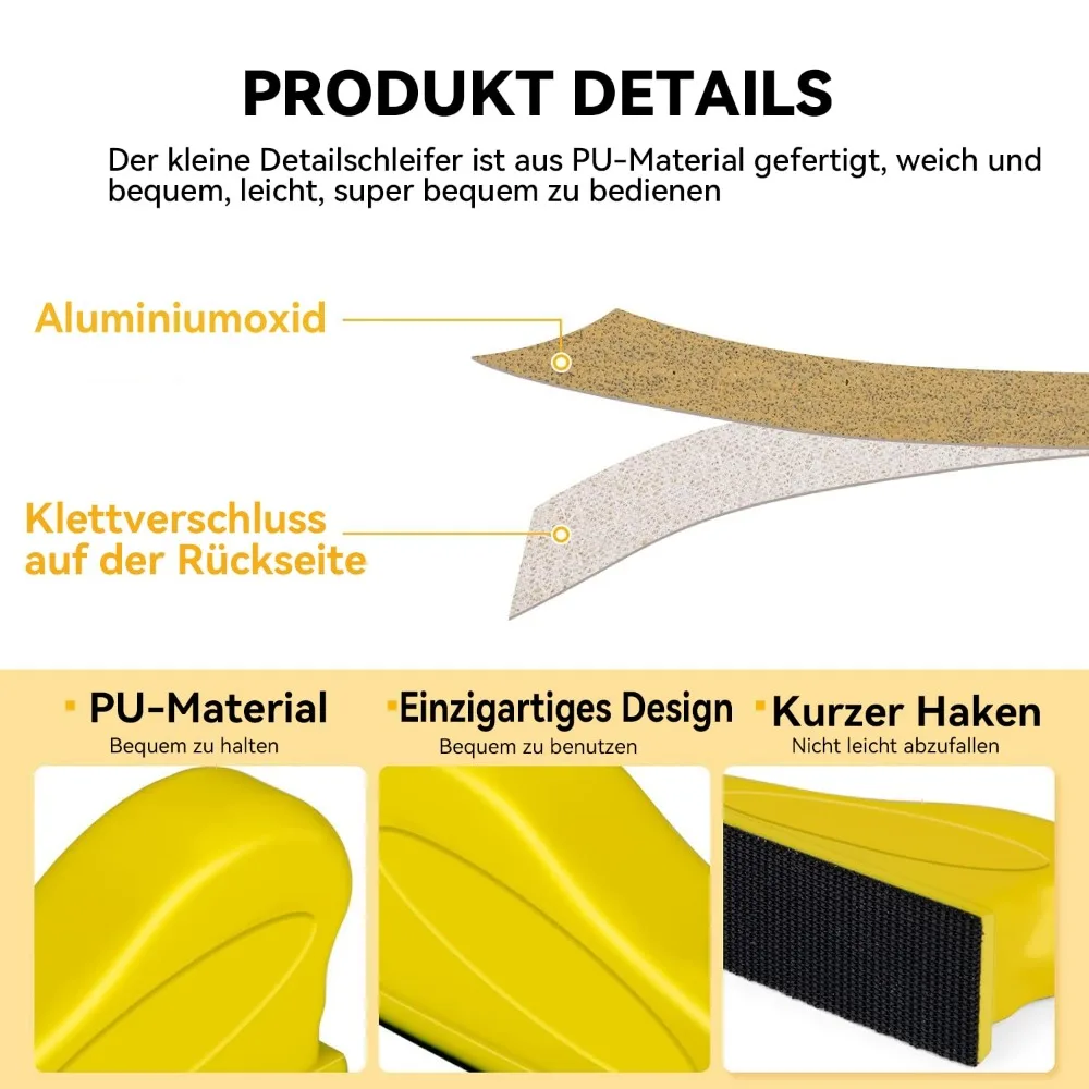 80/120/180/240/400 Grit Multi-Functional Dry And Wet: 50pcs Sandpaper Set - Including Hand Sanding Blocks