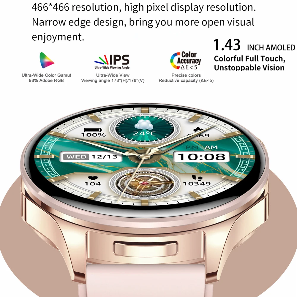 1.43" AMOLED Screen Smartwatch 2 In 1 TWS Blue Tooth Earbuds Watches Call Reminder Sports Fitness Music Earphones Smart Watch