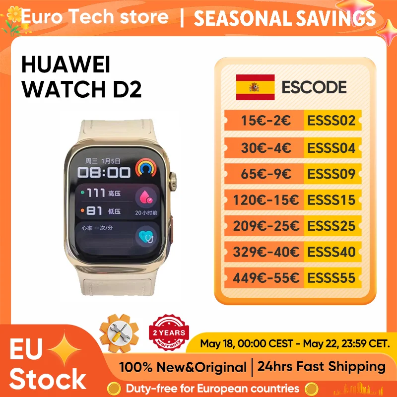 HUAWEI Watch D2 1.82‘’ Smartwatch AMOLED Display ECG Comprehensive Sleep Monitoring Family Health Care Bluetooth Talk NFC