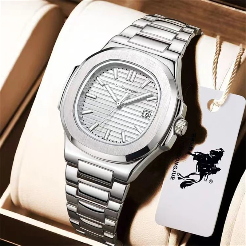 European and American Style New High-End Series Men's Mechanical Watches, Automatic Winding, Skeleton Design, Stainless Steel Strap, High-End Luxury Fashion Casual Simple Personality Social Guy Men's Watch, the Best Gift for Boyfriend on Valentine's Day