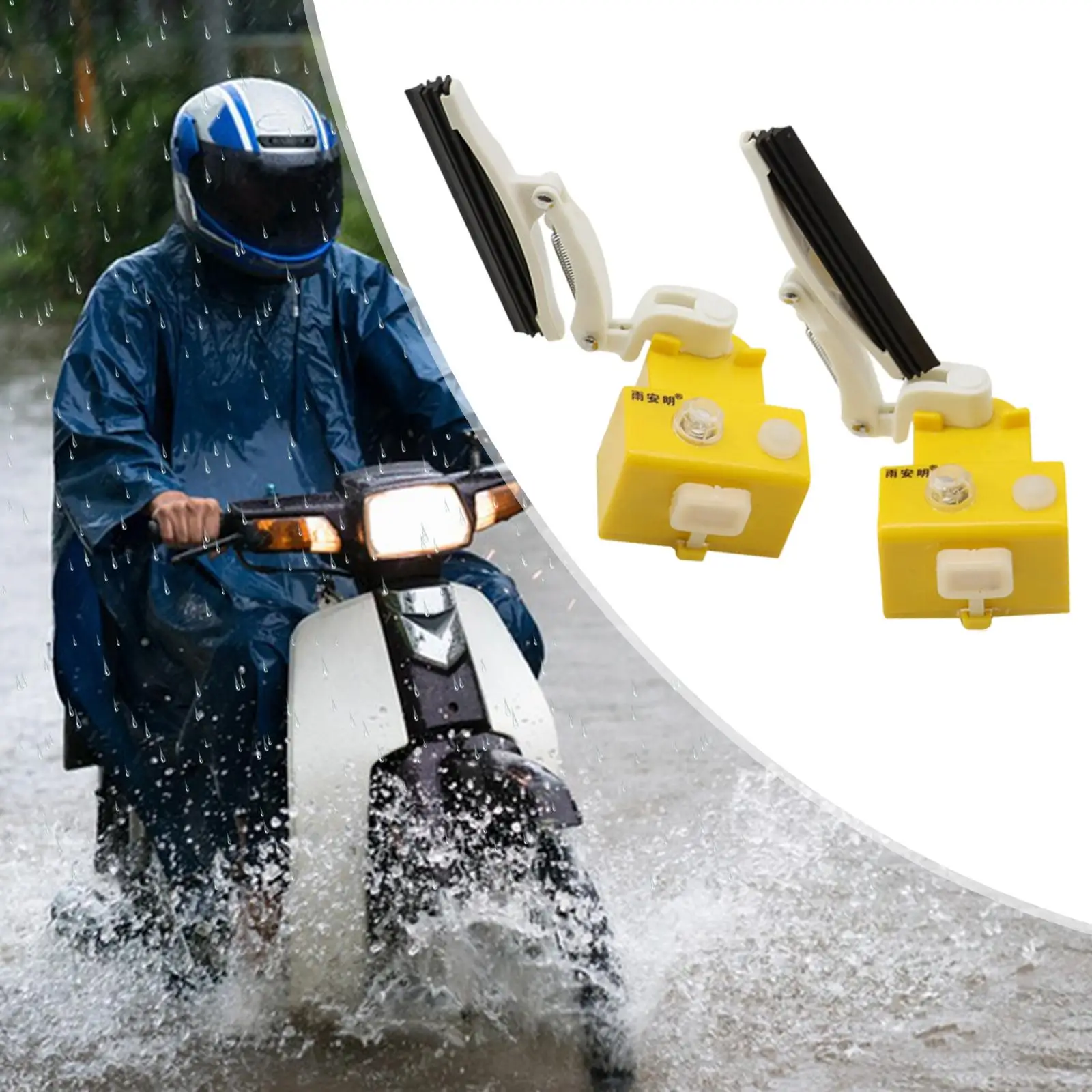 Generic Motorcycle Helmet Wiper Easy to Install Rechargeable Replacement Professional Compatible Helmet Rain Scraper Accessories