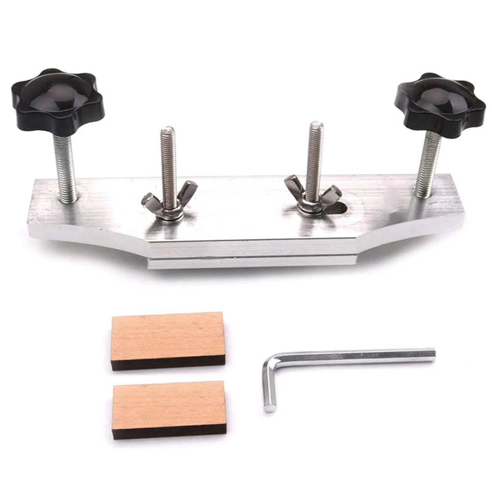 Metal Guitar Bridge Clamp Stainless Steel Guitar Bridge Bonding Tool for Luthiers with Wooden Block Guitar Luthier Tools