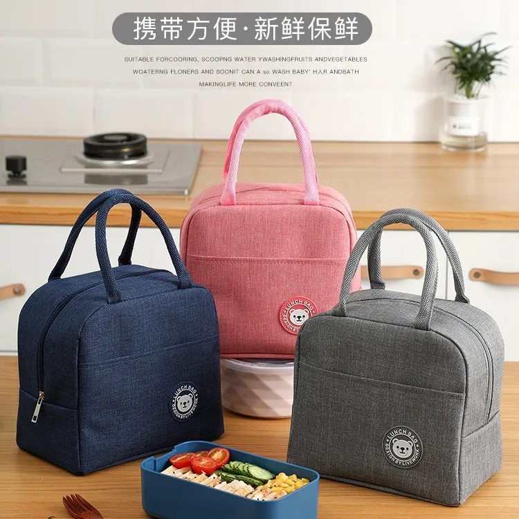 Lunch Bag Reusable Insulated Thermal Bag Women Men Portable Fresh Cooler Bag Warm Keeping Lunch Box Tote Leakproof Waterproof