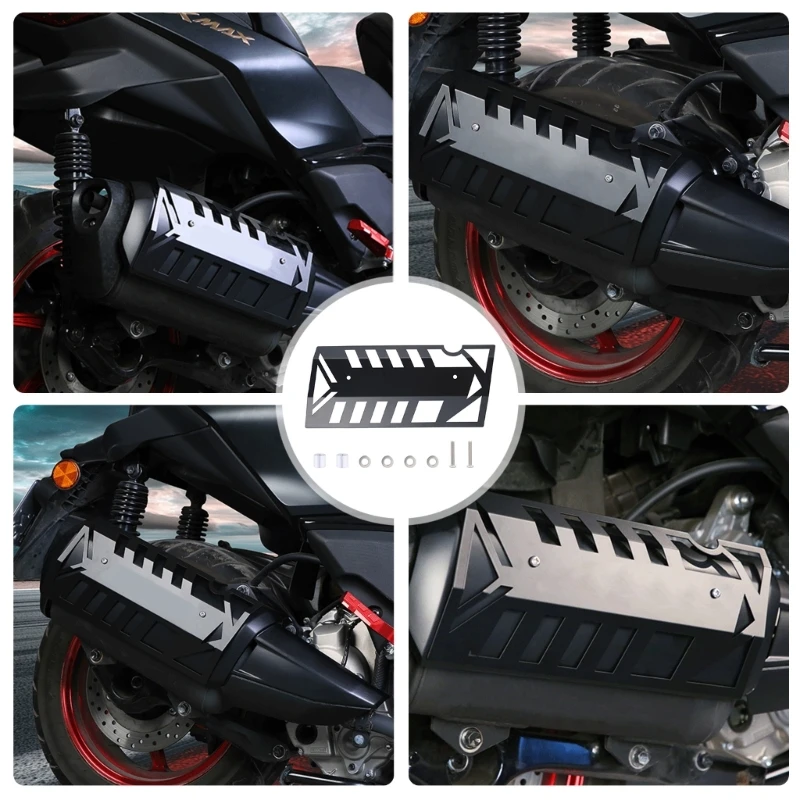 Motorcycle Exhaust Heat Shield Cover Aluminum Exhaust Guard for Enhanced Safety & Stylish Appearance for XMAX300