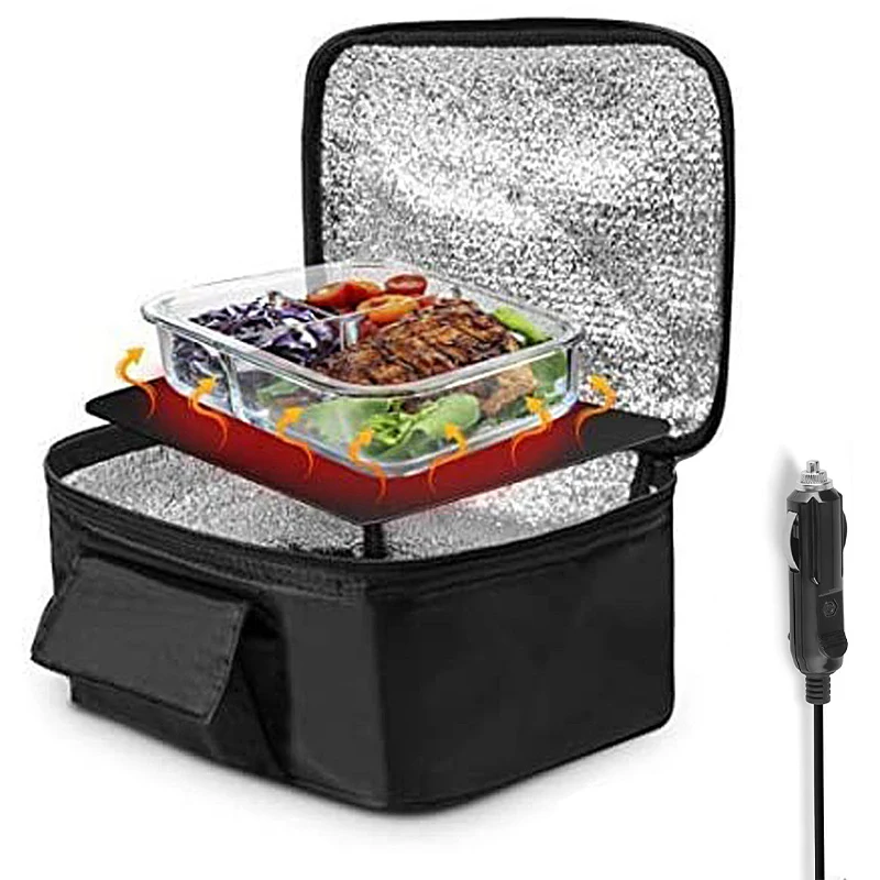 12V Electric Heating Bag Oxford Portable Travel Outdoor Sport Food Lunch Box Heated Oven Milk Drink Coffee Thermal Heated Packet