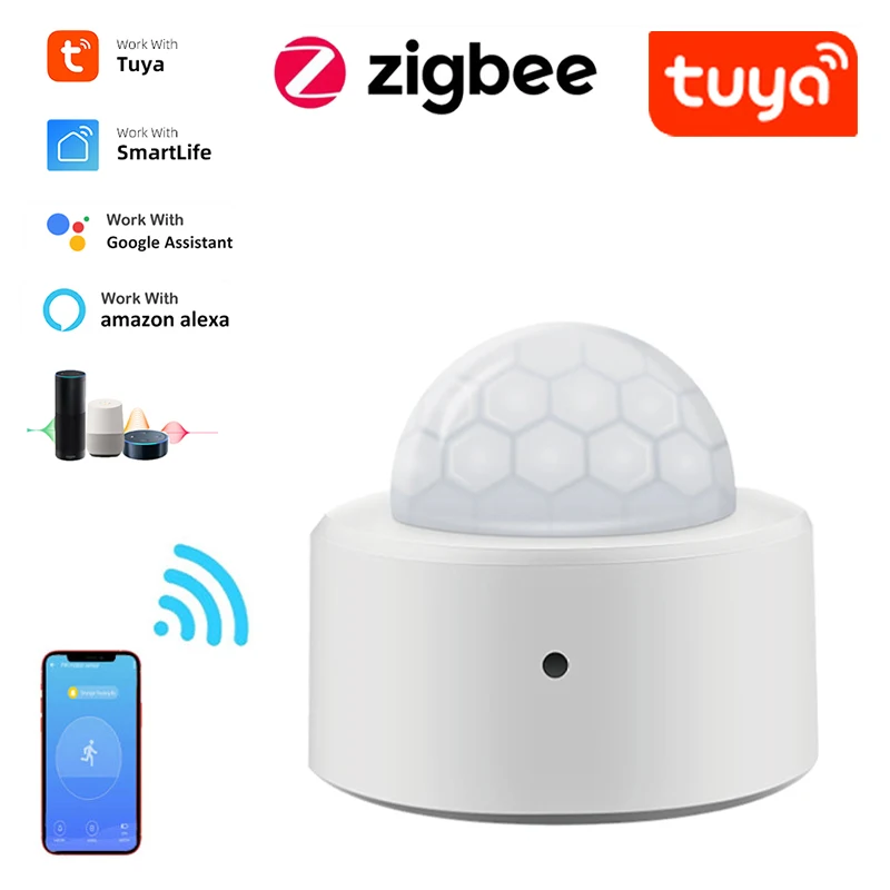 Tuya Zigbee Human Body Sensor Body Movement Mini PIR Motion Sensor Smart Home APP Remote Check Automation Residential Security