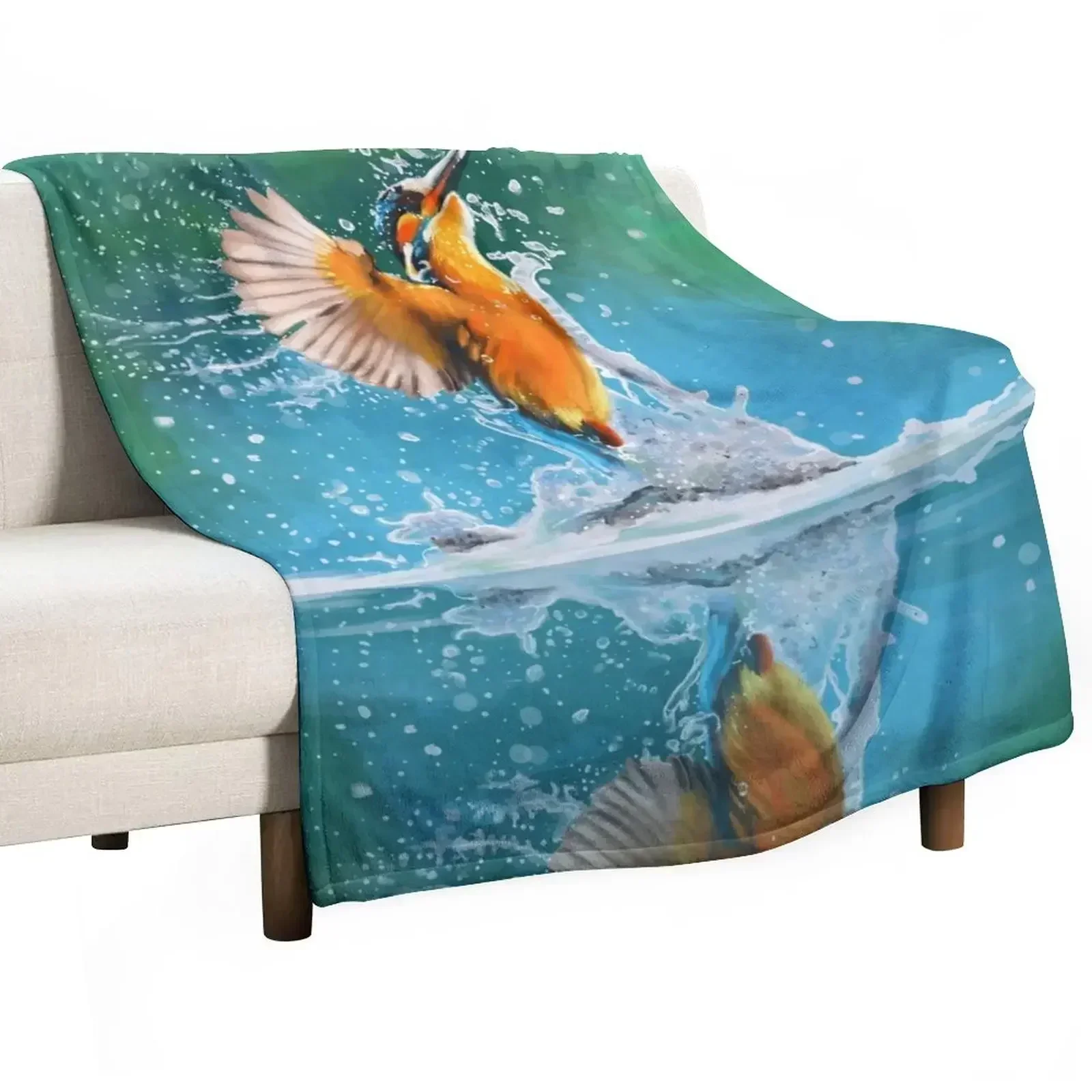 kingfisher Throw Blanket Furry Retros Blankets